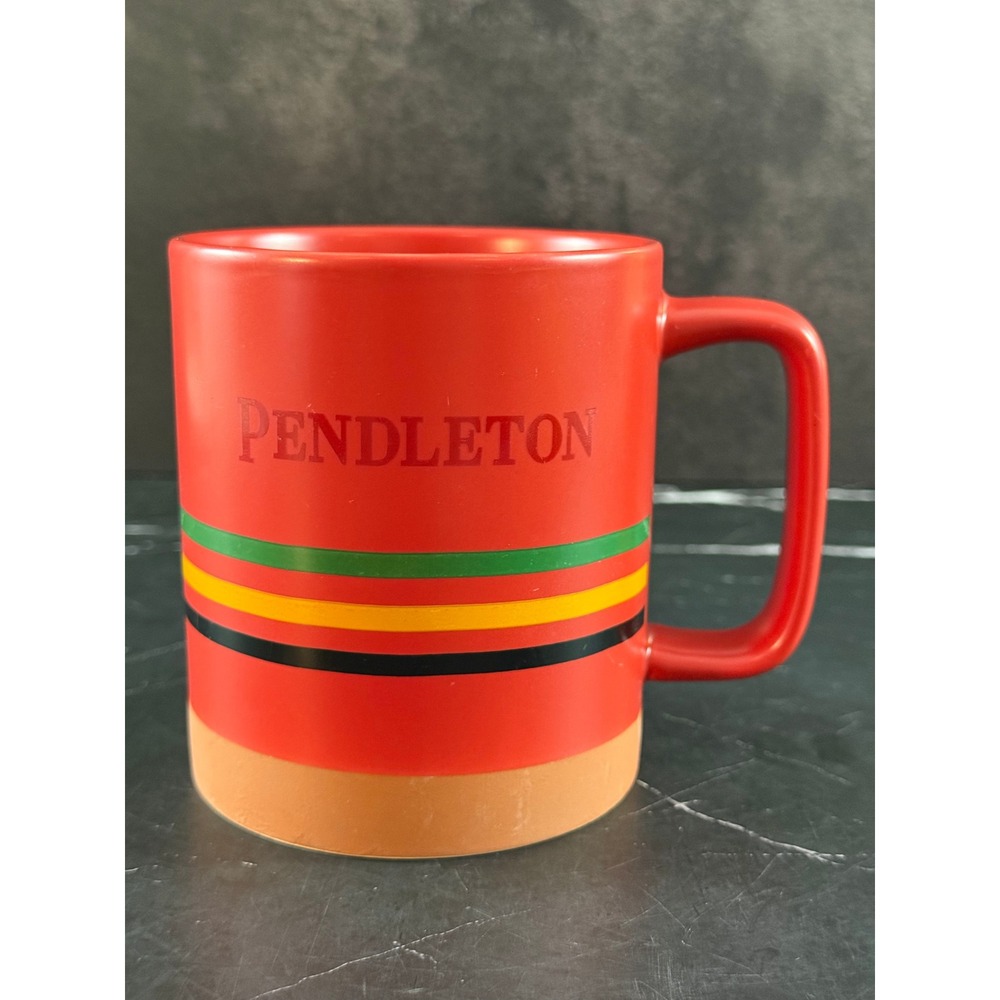 Pendleton National Parks Stoneware 18 oz Coffee Mug Red Stripe 4 1/4in